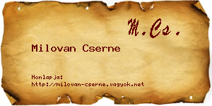 Milovan Cserne névjegykártya